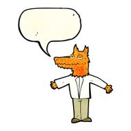 cartoon wolf with speech bubble N5