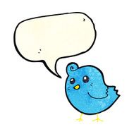 cartoon bird with speech bubble N94