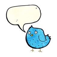 cartoon bird with speech bubble N95