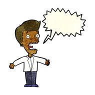 cartoon screaming man with speech bubble N3