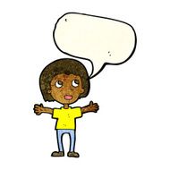 cartoon happy person with speech bubble N6