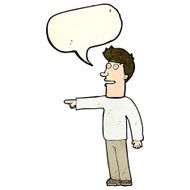 cartoon man pointing with speech bubble N52