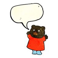 funny cartoon black bear with speech bubble N7