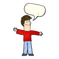 cartoon happy man with speech bubble N110