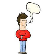 cartoon nervous man with speech bubble N34