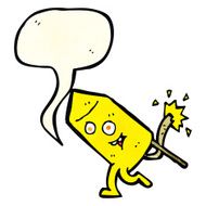 cartoon funny firework character with speech bubble N7