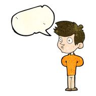 cartoon boy staring with speech bubble N6