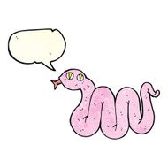 funny cartoon snake with speech bubble N8