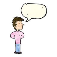 cartoon man ignoring with speech bubble N4