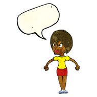 cartoon annoyed woman with speech bubble N51