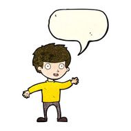 Cartoon happy boy with speech bubble N63