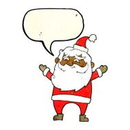 cartoon happy santa claus with speech bubble N8