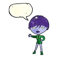 cartoon vampire girl with speech bubble N58