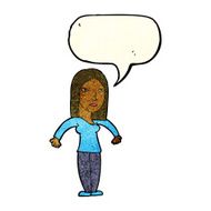 cartoon annoyed woman with speech bubble N52