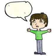 cartoon nervous man with speech bubble N35