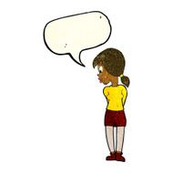 cartoon pretty girl with speech bubble N23