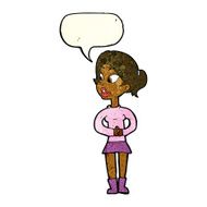 cartoon girl talking with speech bubble N3
