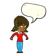 cartoon mean woman with speech bubble N3