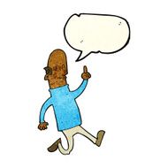 cartoon bald man with idea speech bubble N5