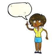 cartoon woman with question speech bubble N3