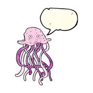 cartoon octopus with speech bubble N8