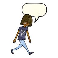 cartoon teenager with speech bubble N3
