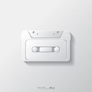 Compact Cassette icon flat design hipster style N3