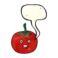 cartoon tomato with speech bubble N11