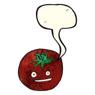 cartoon tomato with speech bubble N12