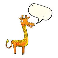 cartoon giraffe with speech bubble N3