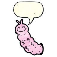 cartoon caterpillar with speech bubble N3