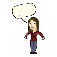 cartoon annoyed woman with speech bubble N54