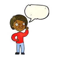 cartoon boy with idea speech bubble N26