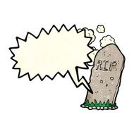 cartoon spooky grave with speech bubble N3