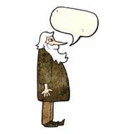 cartoon bearded old man with speech bubble N10
