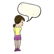 cartoon pretty girl with speech bubble N24