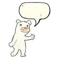 cute cartoon polar bear with speech bubble N22