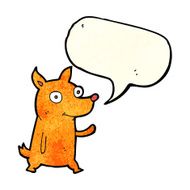 cartoon little dog waving with speech bubble N3