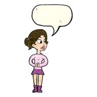 cartoon girl talking with speech bubble N4