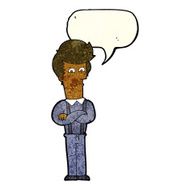 cartoon annoyed man with speech bubble N23