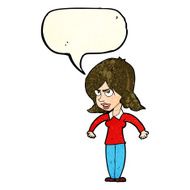 cartoon mean woman with speech bubble N4