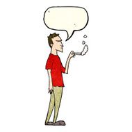cartoon annoyed smoker with speech bubble N2