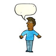 cartoon surprised man with speech bubble N38