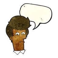 cartoon man narrowing eyes with speech bubble N14
