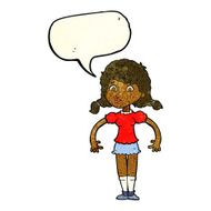 cartoon pretty girl with speech bubble N25