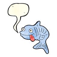 cartoon fish with speech bubble N21