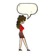 cartoon annoyed woman with speech bubble N55