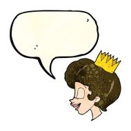 cartoon princess with speech bubble N10