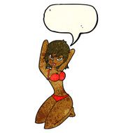 cartoon sexy woman posing with speech bubble N3