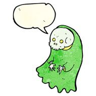 cartoon spooky ghoul with speech bubble N3